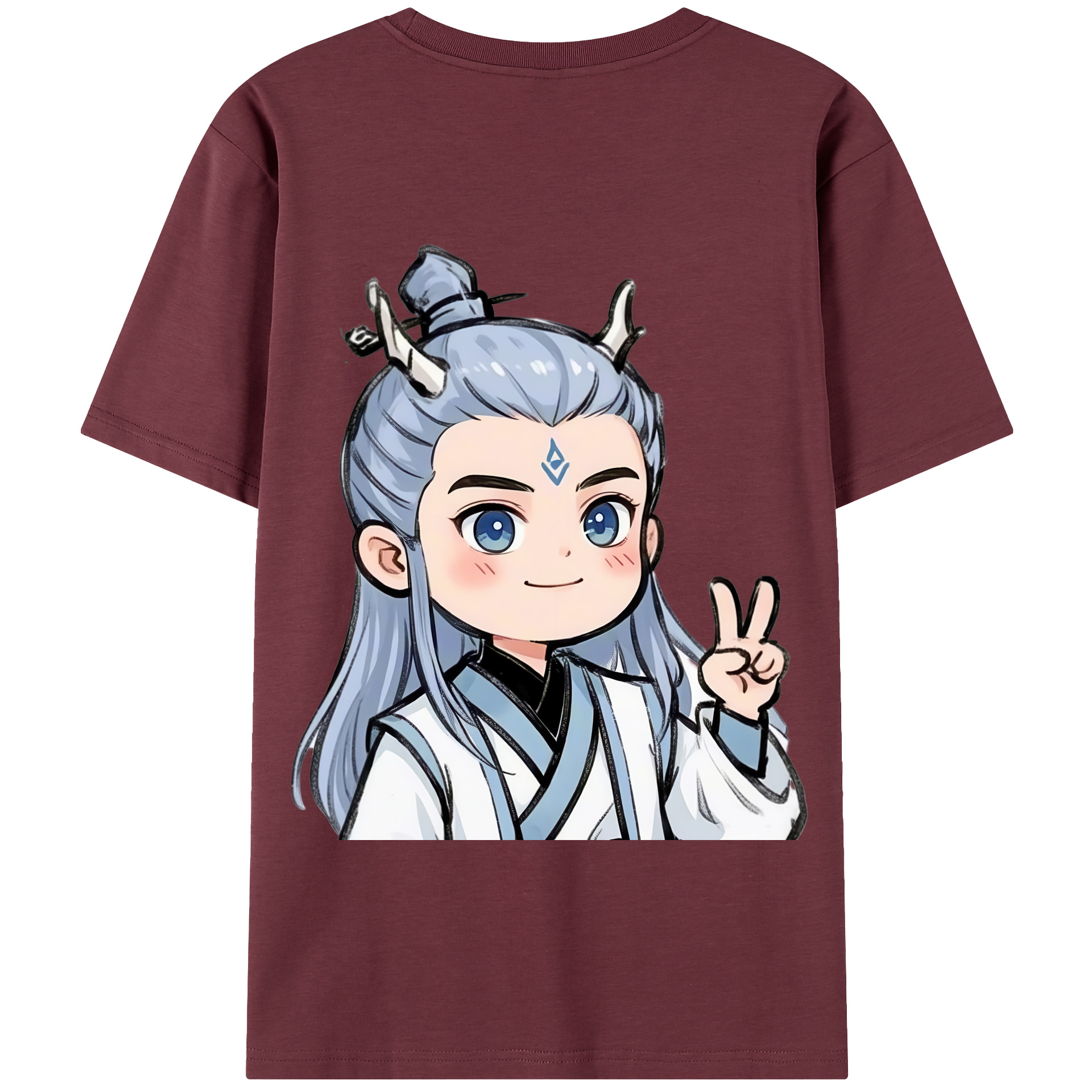（画像用） Ne Zha 2 ナタ 魔童の大暴れ 綿100％半袖Tシャツ（背面プリント）